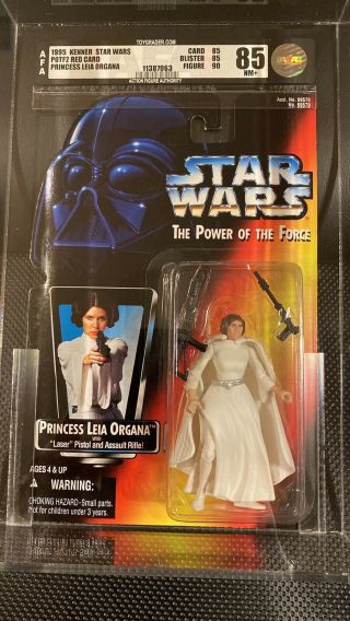 1995 Princess Leia Organa Star Wars Power Of The Force Red Card Afa 85 Moc