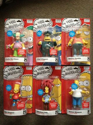 The Simpsons - 25th Anniversary Set Of 6 Talking Figures 2014 Series Rare