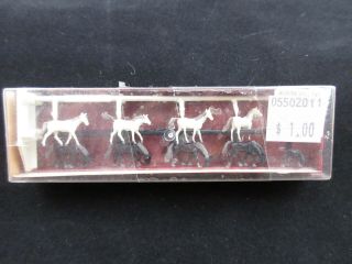 Vintage Merten Ho Miniature Figures/animals,  Horses Black & White,  2408,  Nib