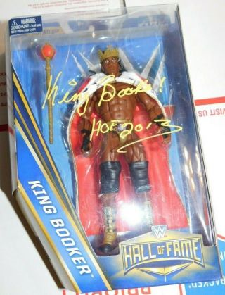 Wwe Mattel Elite King Booker T Figure Hall Of Fame Series Autographed Signed Wcw
