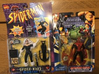 Spider - Man And Black Cat Action Figures (animated Series And Marvel Universe)