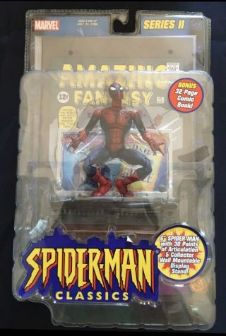 Marvel Legends Spider - Man Classics Series 2 Toybiz Action Figure W/ Comic Book
