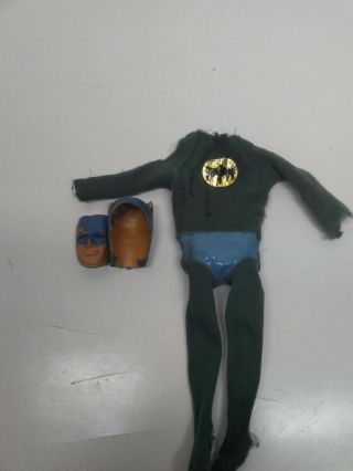 Vintage Captain Action Batman Cowl Mask And Suit