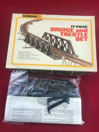Bachmann Ho Scale Over And Under Trestle And Bridge Set 17pc 2924