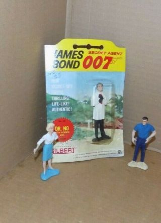 1965 Gilbert Toys James Bond 007 Carded Dr No On Card With Loose Bond
