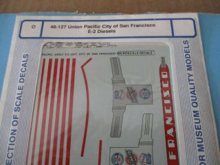 O Scale Microscale Decals 48 - 127 Union Pacific City Of San Francisco E - 2 Diesel