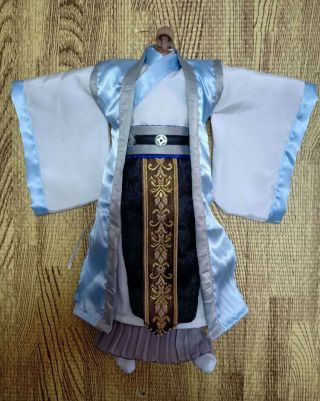 1/6 Scale Ancient Chinese Soldier Daily Dress Of Literati Hanfu Blue Suit Model