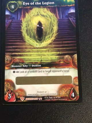 Wow World Of Warcraft Tcg Unscratched Loot Card Eye Of The Legion