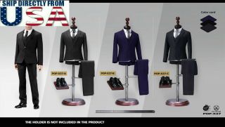 1/6 Men Business Suit Black Blue Grey Classic Style For 12 " Hot Toys Figure X27
