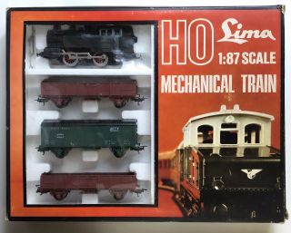 Lima Italy Ho 1:87 Scale Mechanical Train Model Set W Box