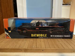 Batmobile 1:24 Scale Classic Tv Series With 3 " Bendable Batman & Robin Figure Dc