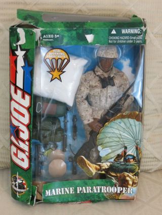 Black African American G I Joe Doll Marine Paratrooper Meu Hasbro 2004 Nos