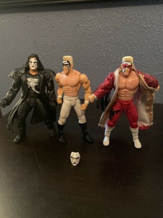 Wcw The Evolution Of Sting 3 Pack Action Figure Wrestling Wwf Wwe Loose
