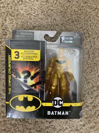 Spin Master Creature Chaos Dc Gold Batman Figure The Caped Crusader Series One