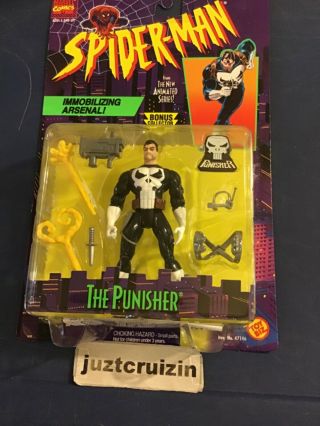 1995 Toy Biz Marvel Comics Spider - Man The Animated Series The Punisher Figur