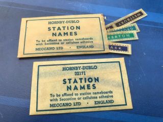 Hornby Dublo Station Names X 2 Different Type Packets For Ho/oo Model Railway