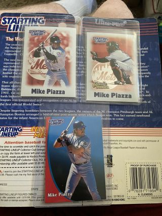 Mike Piazza York Mets 2000 Slu Starting Line Up Classic Double Cards 1998 La