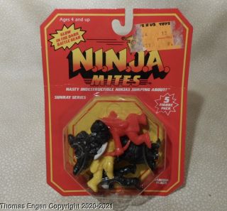 1986 N.  I.  N.  J.  A.  Mites Ninja Figures Carded Panosh Place Sunray Series Muscle Cuz