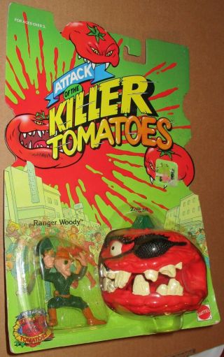 Attack Of The Killer Tomatoes Zoltan Vs Ranger Woody Moc Mattel 1991