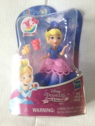 Disney Princess Little Kingdom Cinderella Ombre Dress 3 " Figure Snap - Ins Rare