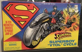 Kenner Superman Man Of Steel Superboy " Vtol " Cycle Vehicle Motorcycle