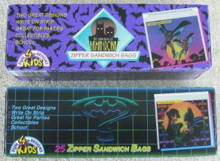 Vintage 1995 Batman & Robin Adventures,  Forever Sandwich Bags 25 Count Each