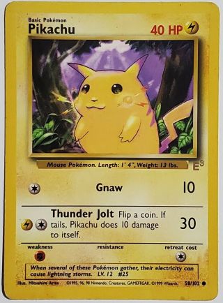 1999 Pokemon E3 Stamp Yellow Cheeks Pikachu 58/102