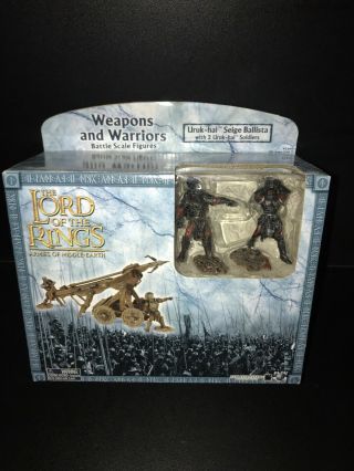 Lord Of The Rings Uruk - Hai Seige Ballista Toy Figure Set W/ Soldiers Ends Sep 26