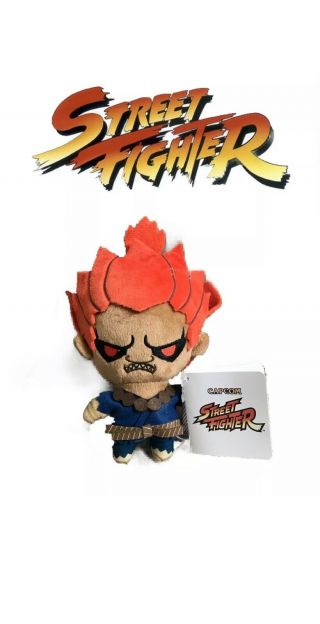 Capcom Street Fighter 6 Inch Plush Dangler Keychain Little Buddy Brand - Akuma
