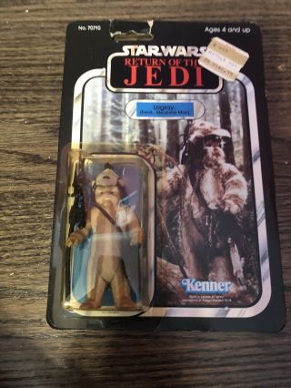 Vintage 1983 Palitoy Star Wars Rotj Ewok Logray Moc Kenner 65 - Back Return Jedi