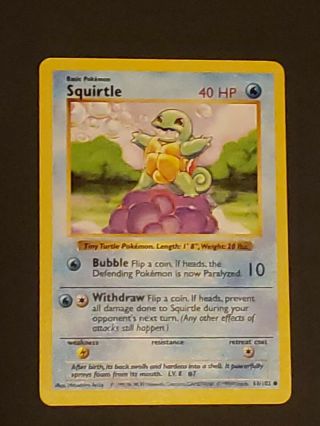 Shadowless - Base Set - Squirtle 63/102 - Nm