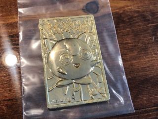 Pokemon 1999 Jiggly Puff Gold Metal Plated Trading Card Burger King Nintendo