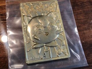 Pokemon 1999 Jiggly Puff Gold Metal Plated Trading Card Burger King Nintendo 3