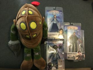 Bioshock Bouncer Big Daddy Plush Crowded Coop 17 " Licensed And 3 Infinite Figure