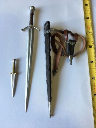 1/6 Scale Sideshow Lord Of The Rings Sword Scabbard Knife And Belt Harness