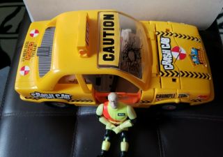 Vintage Crash Dummies by TYCO: Yellow Crash Cab Car 1991 with Crash Dummy 3