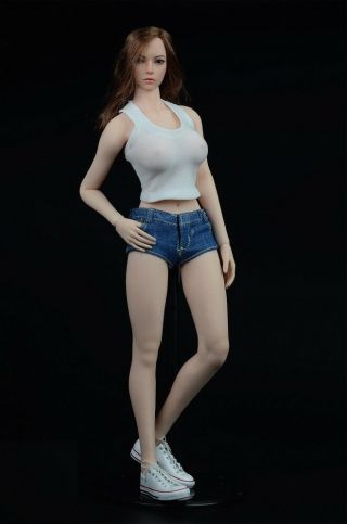1/6 Female Tank Top Short Jeans Set B For PHICEN Hot Toys Figure SHIP FROM USA 3