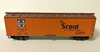 Athearn Ho Scale " Santa Fe - The Scout For Economy Travel West” 40’ Boxcar