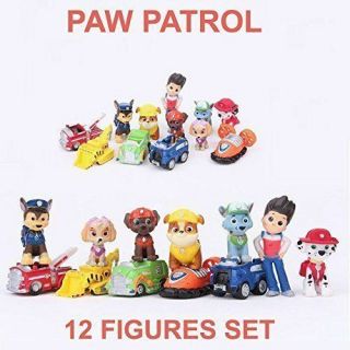 Paw Patrol Cake Toppers Action Figures Puppy Patrol Dog Kids Toy Gift 12pc Set