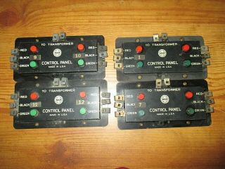 Four Marx 511 Electric Remote Switch Control Panel 4 Button Vintage O/o27 Gauge