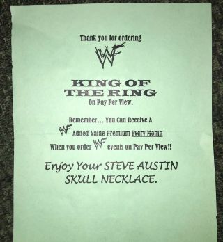 WWE WWF STONE COLD 1998 King Of The Ring PPV MAIL - AWAY Exclusive Retro 3