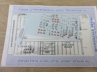 N Scale Microscale Decal Sheet 60 - 408 Pacific Fruit Express Spfe 50 