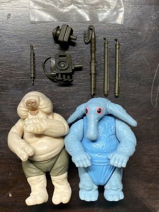 Vtg Star Wars Kenner Figs Droopy Mccool,  Max Rebo Mail Away Instruments Bag