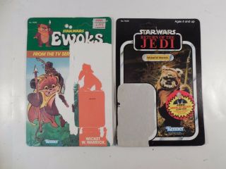 Vintage Star Wars Ewoks & Return Of The Jedi Wicket W Warrick Backer Card Set