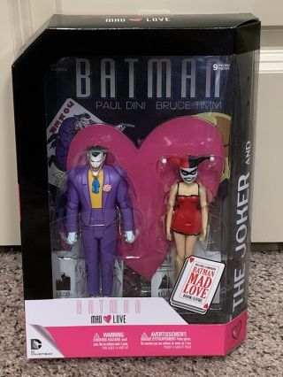 Batman Animated Series Joker & Harley Quinn Mad Love 2 Action Figures,  Book