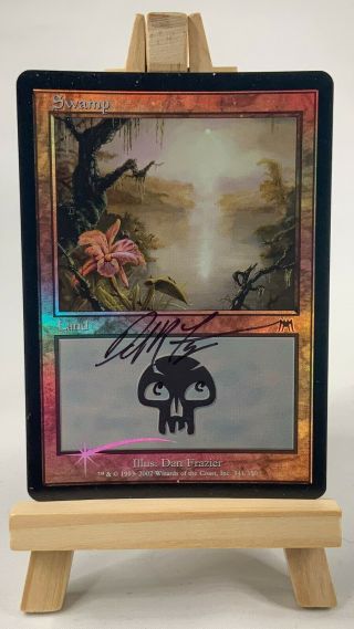 Swamp - Artist Dan Frazier Signed Onslaught Foil 341 Alter Mtg - Moose Loot - E117