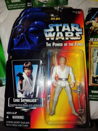 Star Wars Power Of The Force Luke Skywalker Grappling Hook Red Card Figure (11r)
