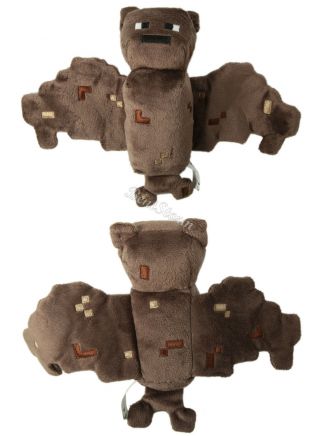 Minecraft Overworld 7 " Bat 11 " Wing Span Plush Doll Bean Bag Toy Licensed