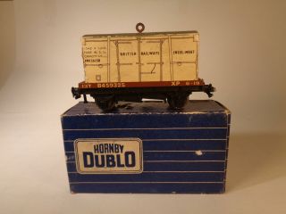 Dublo 3 - Rail 32088 Low - Sided Wagon W/ White Insul - Meat Container - Vgood Boxed