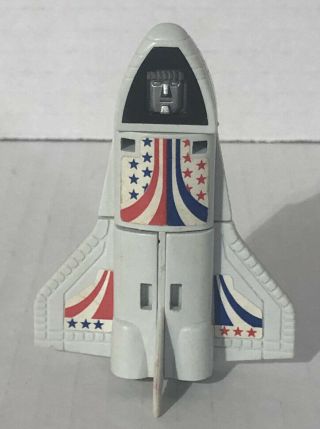 Vintage 1984 Buddy L Space Shuttle Ship Robotron Transformer - Grey Plastic 3”